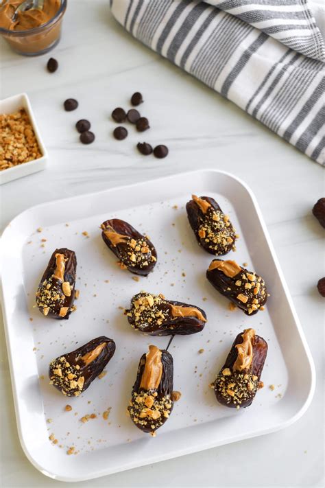 Chocolate Dipped Peanut Butter Stuffed Dates The Produce Moms