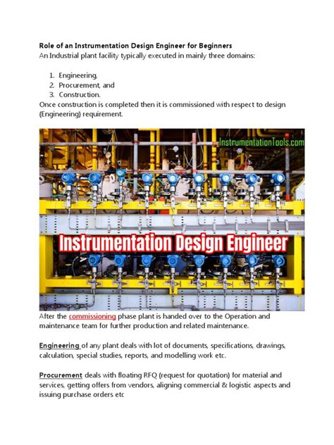 Role Of An Instrumentation Design Engineer For Beginners Pdf Valve
