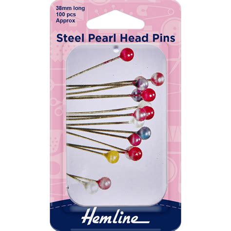 Steel Pearl Head Pins Value Pack 38mm 1 12″ Assorted Colours 100 Pcs