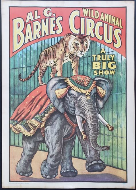 Al G Barnes Circus Poster 1960 Wild Animals Etsy