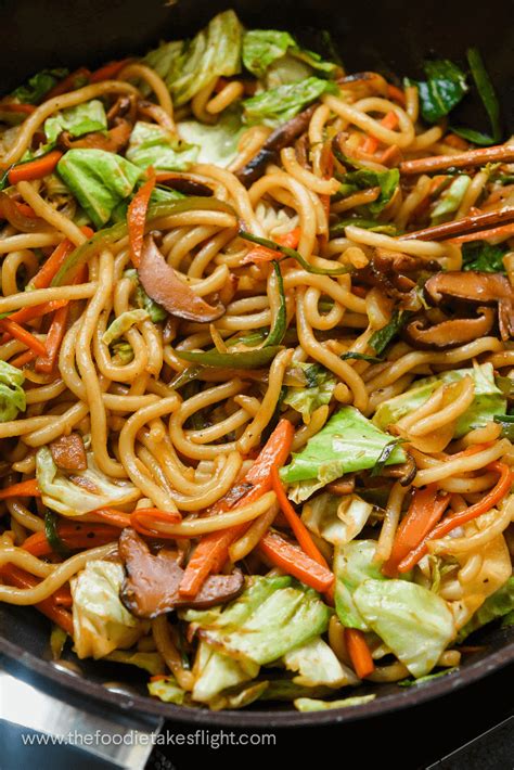 Yaki Udon Japanese Stir Fried Noodles The Foodie Takes Flight