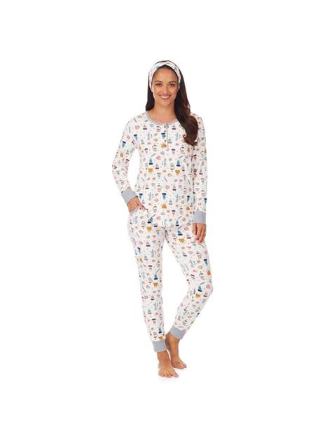 Buy Womens Cuddl Duds 3 Pc Henley Pajama Top Banded Bottom Pajama