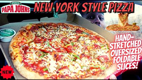 Papa Johns Ny Style Pizza 🍕🗽 New Limited Time Pizza Youtube