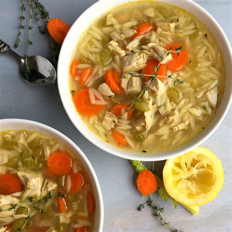 A vegan take on a classic for. Light Greek Lemon Chicken Orzo Soup | Krazy Kitchen Mom