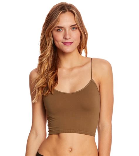 Free People Seamless Skinny Strap Crop Top Moss Newspring Happy Yoga Plus Size And Beach