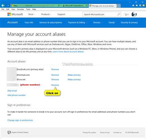 Microsoft account is an email address and password which could be used to sign in your windows 10 pc. Add or Remove Microsoft Account Aliases | Tutorials