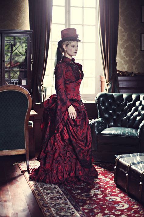 Corset Dress Victorian Age Myna Dark Red Victorian Corseted Bustle