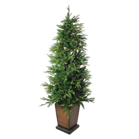 6 X 43 Pre Lit Led Potted Artificial Pine Christmas Tree Clear