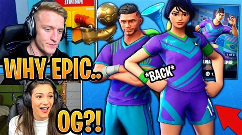 Streamers React To Sweaty Soccer Skins Back In The Item Shop Fortnite Moments Youtube