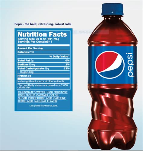 Pepsi Nutrition Label