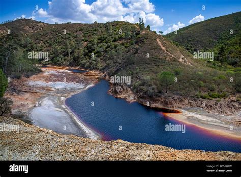 Blood Red Mineral Laden Water Rio Tinto River Minas De Riotinto Mining