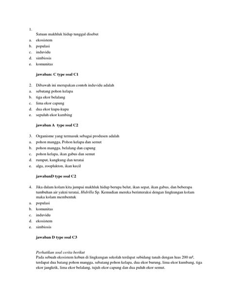 Muhammad taufiq ramli 101404027 a/p.bio/2010. Contoh Soal C1 C2 C3 C4 C5 C6 Biologi - Dapatkan Contoh