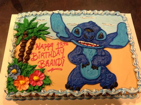 Lilo And Stitch Birthday Cake Topper Set Featuring Lilo And Stitch Figures And Decorative Themed