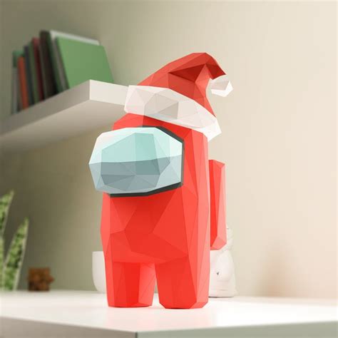Among Us Christmas Origami Diy Figure Papercraft Model Images And