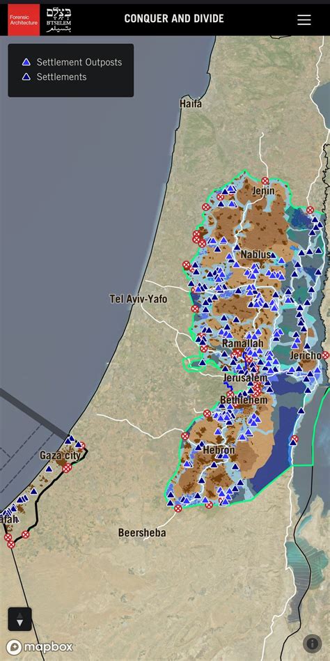 A Map Of Israeli Settlements And Outposts In Palestinian Territories