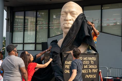 George Floyd Statues In Brooklyn Newark Defaced Ahead Of Chauvin