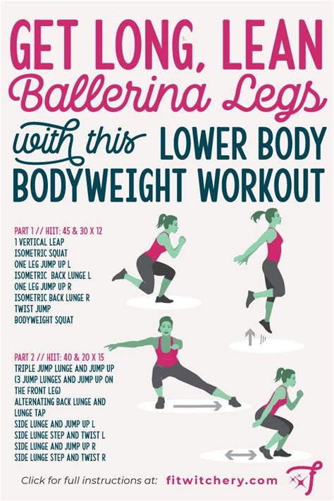 Get Ballerina Legs With This No Equipment Workout Bodyweight Workout