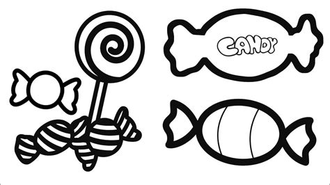 Candy cane coloring pages sheet letter t. Sweet Candy Coloring Pages For Kids, How To Draw And Color ...