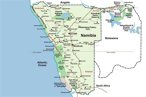 The other introductions are in english. Namibia Landkarte - Die Landkarte von Namibia (Südliches ...