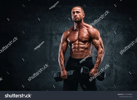 Strong Muscular Men Flexing Muscles Stock Photo 1378798898 Shutterstock