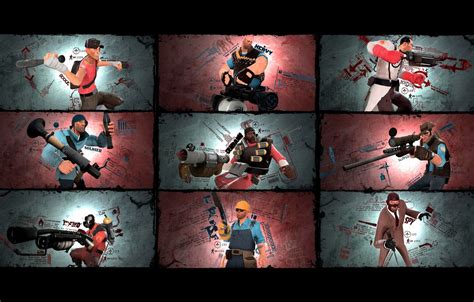 Wallpaper Soldiers Team Fortress 2 Medic Characters Sniper Scout