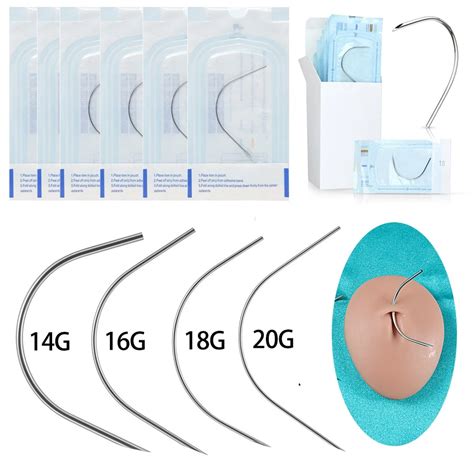 Zs 510pcs Surgical Steel Curved Piercing Needles Sterilized Disposable