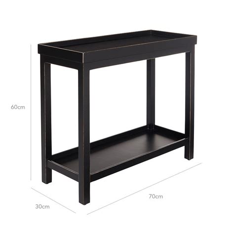 Maybe you would like to learn more about one of these? Narrow Jet Side Table, Rubbed Black | Narrow side table ...