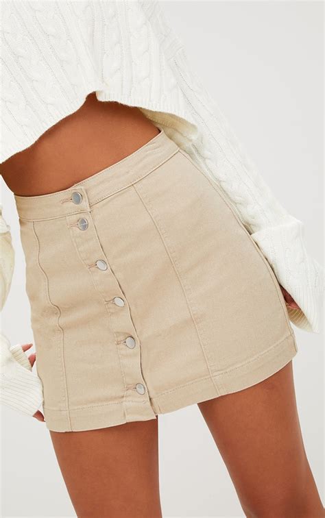Stone Cammie Denim Mini Skirt Jumpers Prettylittlething