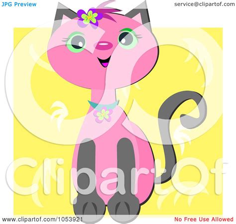 Royalty Free Vector Clip Art Illustration Of A Pink Cat By Bpearth 1053921