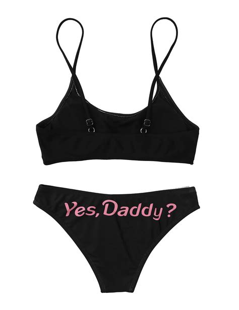 Womens 2pcs Yes Daddy Bra Cheeky Thongs Lingerie Set Anime Cosplay Outfits Buy Online In