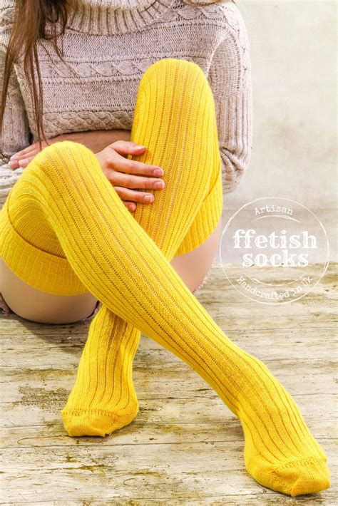 Autumn Canary Yellow Wool Thigh High Socks Extra Long Unisex Etsy