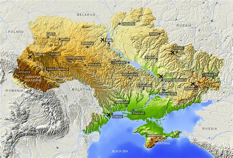 Ukraine Map Physical Features
