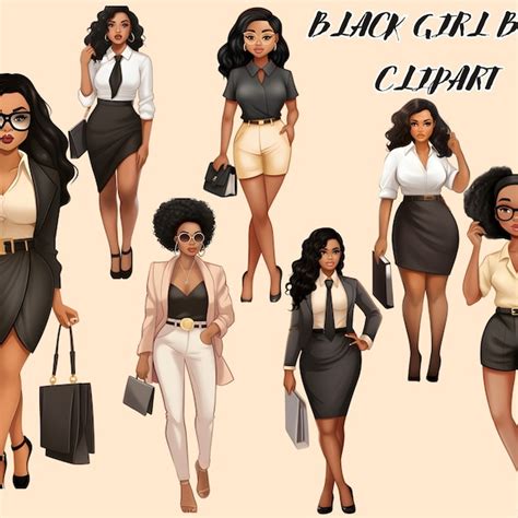 Black Boss Lady Clipart Etsy