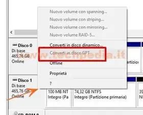 Convertire Il Formato Del Disco Da MBR A GPT E Da GPT A MBR