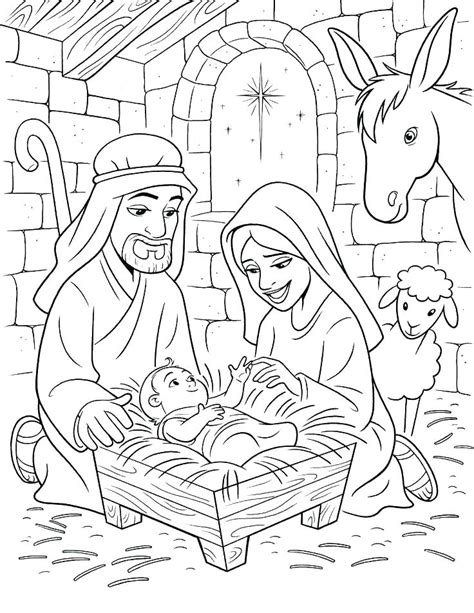 Simple Nativity Scene Drawing At