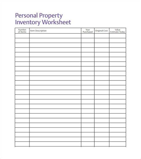 10 Inventory Sheet Templates Free Printable Excel And Pdf Formats