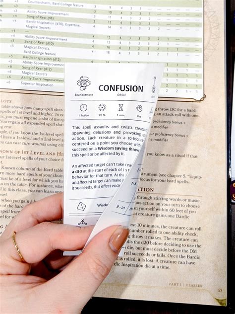 Custom Bard Spell Cards Dungeons And Dragons Dnd 5e Etsy