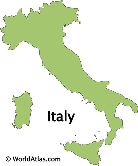 Simple Printable Map Of Italy
