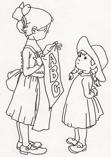 Sisters w ABC | Coloring books, Alphabet coloring pages, Redwork