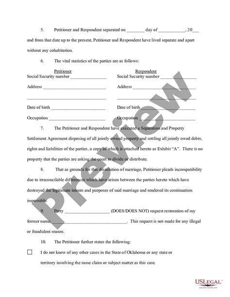 Printable Divorce Papers Oklahoma How Free Divorce Forms In Pdf Or