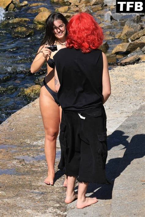 Addison Rae Displays Her Curves In A Black Bikini On Holiday With Omer