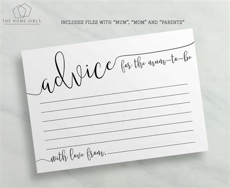 Mom Advice Card Printable Free
