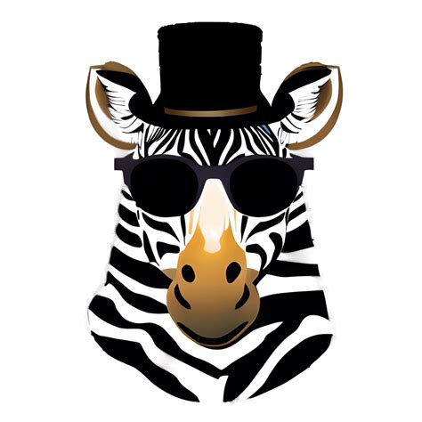 Zebra Wearing Top Hat And Sunglasses · Creative Fabrica
