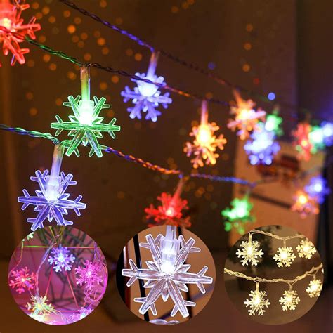 Christmas Snowflake String Lights 10m 80 Led Snowflake Lights