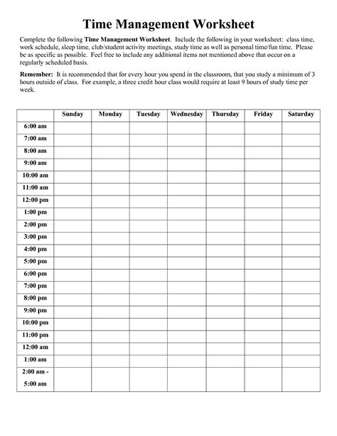 Time Management Worksheet For Students Pdf Answer Jay Sheets