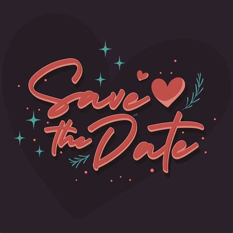 Save The Date Vintage Text For Wedding Day 663437 Vector Art At Vecteezy
