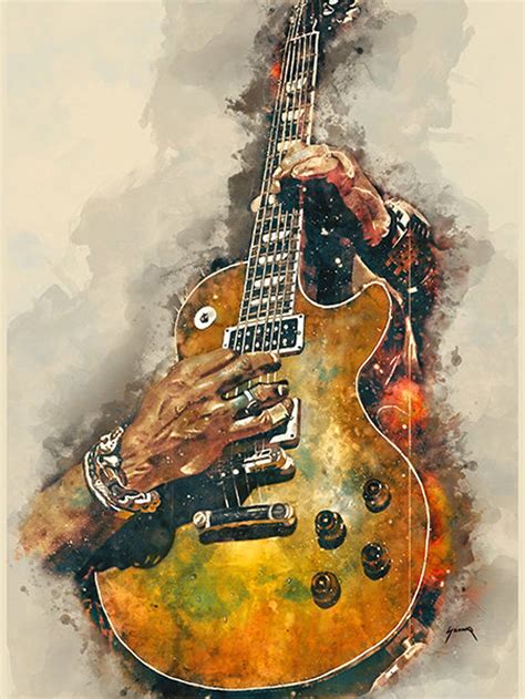 Guitar Wall Art Guitar Drawing Guitar Painting Music Painting