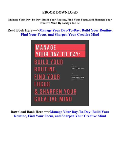 Download Pdf Manage Your Day To Day Build Your Routine Find Your