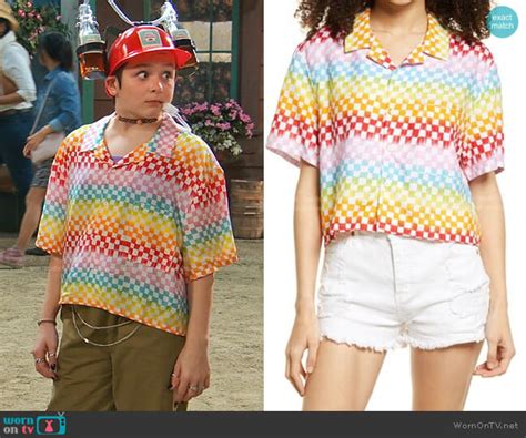 Wornontv Winnies Rainbow Checkered Shirt On Bunkd Shiloh Verrico Clothes And Wardrobe From Tv