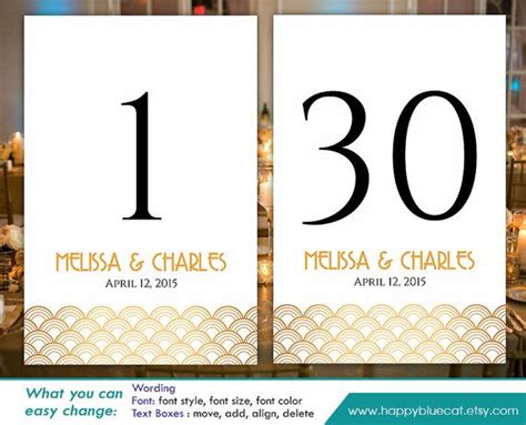 Do plates have to be yellow or white? DiY Printable Table Number Card Template Instant Download ...